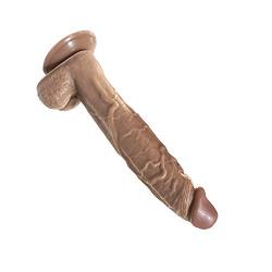 HYLHYL5-F Pegging Strap on, Automatic Thrusting Sucking Realistic Stick Waterproof Massaging for Female Brown PVC Material (29cm/11.4in)