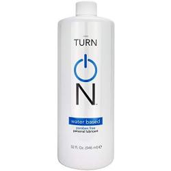 Turn On Personal Water Based Lubricant, 32 Ounce Bottle for Smooth Skin, Easy Clean-Up, and No Sticky Mess