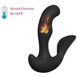 SEXBAY Anal Sex Toy Prostate Massager Silicone Vibrator for Men Women and Couples 10 Speeds Powerful Vibrating Butt Plug for Male Female Masturbator Waterproof Rechargeable Heating Black