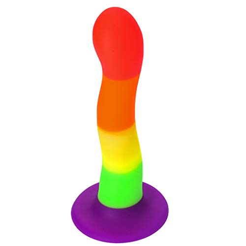 G-Spot Dildo Realistic Silicone Anal Sex Toy for Beginners with Strong Suction Cup Base for Hands-free Play, UTIMI 7 Inch Rainbow Dick Fake Penis for Vaginal and Anal Prostate Play