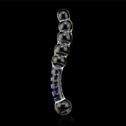 T-explorer Hot Crystal Glass Dildo Anal Beads Butt Plug Masturbation Personal Massager G-Spot Stimulation Sex Toy, 5.6 Ounce