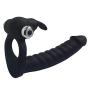 OUYAWEI 7 Speed Waterproof Vibrating Penis Ring Double Penetration Cock Ring Anal Dildo Butt Plug