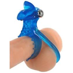 Trinity Vibes Blue Erection Support Ring with Vibrating Tip