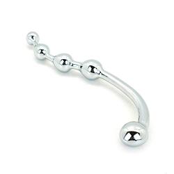 Metal Anal Beads Plug Silver Stainless Steel Anal Dildo Wand Hook Butt Plug Anus Stimulation