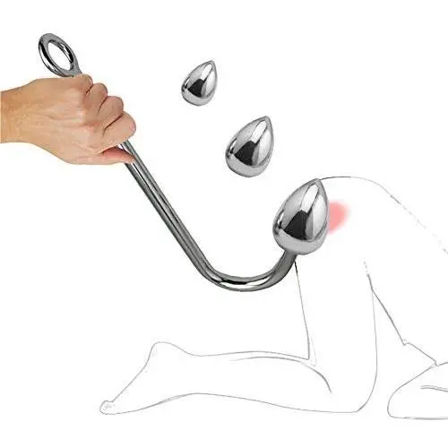 FST Stainless Steel Anal Hook, Buttplug Hook with 3 Interchangeable Heart Balls BDSM Slave Games Anal Sex Toys for Couple Gay Lesbian FST Stainless Steel Anal Hook, Buttplug Hook with 3 Interchangeable Heart Balls BDSM Slave Games Anal Sex Toys for Couple Gay Lesbian