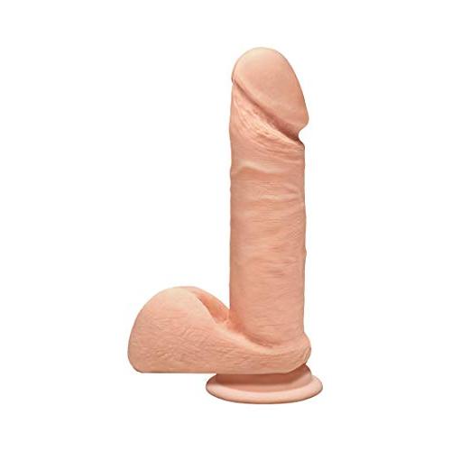 Doc Johnson The D - Perfect D 7 Inch - ULTRASKYN - 7" Long and 1.75" Wide - Strong Suction Cup Base - O-Ring Harness Compatible Dildo - Vanilla