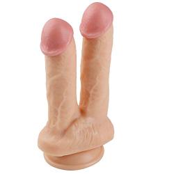 CHAODIAO Double Headed Ended Penetration Big Suction Cup Lesbian Couples Fun-Shop Toys Women,Flesh-GuYAN