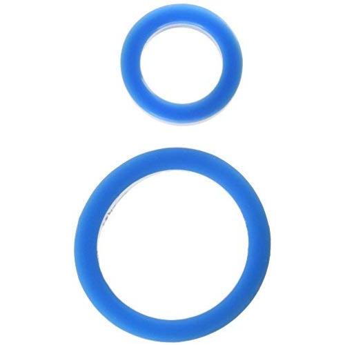 Doc Johnson Titanmen Silicone Cock Rings Double Pack, Blue