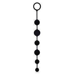 UTIMI Butt Plug with Silicone Anal Bead in Black