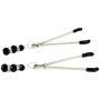 Eastern Delights Elite Nipple Clamps, Silver Color with Black Pendant