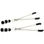 Eastern Delights Elite Nipple Clamps, Silver Color with Black Pendant Eastern Delights Elite Nipple Clamps, Silver Color with Black Pendant