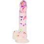 Adorime 8" Confetti Silicone Dildos Realistic Clear Dildo with Strong Suction Cup - Adult Sex Toy for Women Masturbation