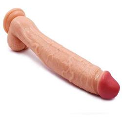 XL-Massagers 12 Inch Simulation Huge Long Lifelike Big Monster Massage Wand Handsfree Female Personal Massager (Color : Beige)
