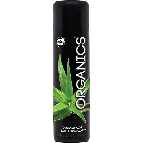 Wet Organics Lubricant, High Quality Aloe Based All Natural Organic Non-Sticky Long Lasting Lube 3.0 fl.oz/ 89mL