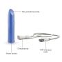 We-Vibe Tango, Rechargeable Bullet Vibe with Precision tip for Clitoral Stimulation, Blue + 30 ml We-Vibe Lube