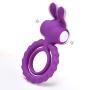 Electric Penis Ring, Yuechao Electric Male Ring with Mini Bullet for Couples Play Mens Vibrating Cock Ring Waterproof for Longer Harder Erection (Purple Rabbit)