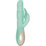 Evolved Novelties Dual Motors Waterproof Silicone USB Rechargeable Grand Beaded Rabbit-Style Butterfly Couples Vibrator - Green Evolved Novelties Dual Motors Waterproof Silicone USB Rechargeable Grand Beaded Rabbit-Style Butterfly Couples Vibrator - Green