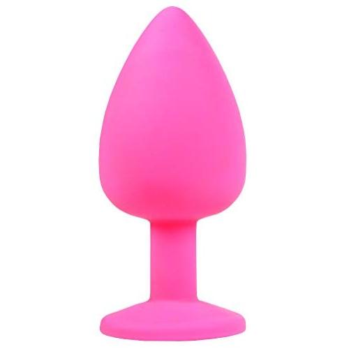 Big & Pretty Anal Sex Butt Plug - Silicone Toy - Clear Jewel - Small Large