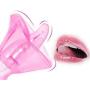 NINEGA Multi Speed Vibrating Oral Juicy Clit Pussy Lips Bullet with Suction Cup Pump Vibrate Toy for Women Pink