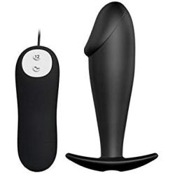 Pretty Love Vibrating Penis Shaped Butt Plug Black