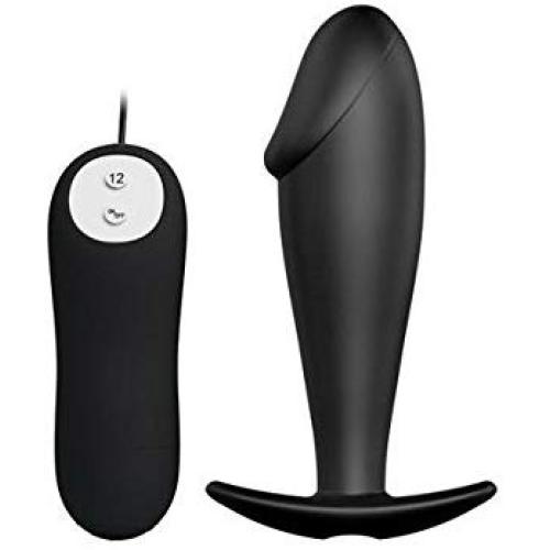 Pretty Love Vibrating Penis Shaped Butt Plug Black