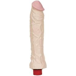 Doc Johnson The Naturals - 8 Inch Heavy Veined Vibrating Dong - 8.4 in. Long and 2.3 in. Wide - Twist Bottom To Control Vibration Speed - Dildo - White