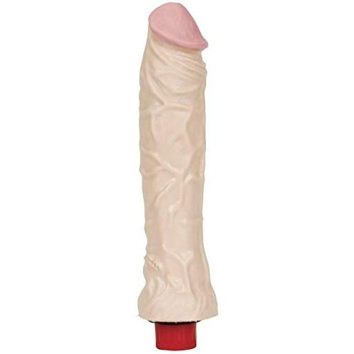 Doc Johnson The Naturals - 8 Inch Heavy Veined Vibrating Dong - 8.4 in. Long and 2.3 in. Wide - Twist Bottom To Control Vibration Speed - Dildo - White