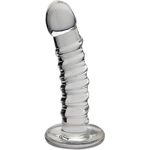 Blown Basic Curve Spiral Clear Dildo