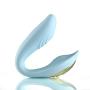 Maia Toys Harmonie 15-Function USB Rechargeable Wireless Remote Control Bendable Couples Vibrator – Teal Blue
