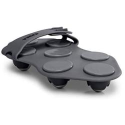 TKO Massage Glove Hand Massager with Metal Ball Rollers (Grey)