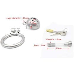 Chástí-ty Device, Cǒck Lock, Pěnǐs Lock Ring Men Hypoallergenic Stainless Steel Metal Chasteness Device Anti-Off T-Shirt Belt - 7 (Size : 40mm)