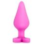 Play with Me - Naughty Candy Heart - Be Mine - Smooth Satin Finish Heart Shaped Bottom Anal Butt Plug - Platinum Silicone - Sex Toy for Men and Women (Pink)