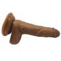 yangju 7 Inch Double Layer Material Bendable Real-Skin Massage Tool Big Size Suction Cup for Pleasure BOHETANG