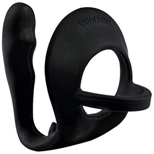 FST Erection Enhancing Cock Ring and Anal Plug Combo, Male Anal Silicone Sex Toy, Stimulate Prostate Achieve Incredible Orgasms, Black