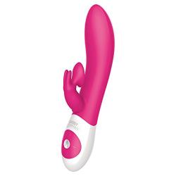 The Kissing Rabbit USB Rechargeable Clitoral Suction Silicone Vibrator Splashproof Hot Pink