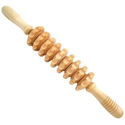 Liitrton Manual Wooden Fascia Massage Roller Trigger Points for Release Cellulite Sore Muscle Blasting (White)