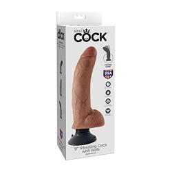 Pipedream Products King Cock  9" Vibrating Cock with Balls , Tan, 21.28 Lb