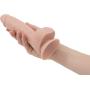 Pure Love 7.5 Inch Textured Silicone Dildo with Suction Cup, Beige Colored Penis, Adult Sex Toy