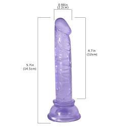 JSCRlove Realistic Ultra Soft-Ďîldɔ 6 Inch Women Body Wand Massager,Beginners Lifelike Suction Cup Tools Women Socks (Color : Purple)