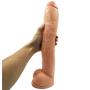 Aixidd Dîldɔ, Body Relax ，Waterproof Massage Hands-Free Belt Sucker Female Beginners Toy,14.9inch (Color : Skin)