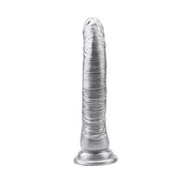 Sexpoy Wonderful Thick Silver 8.5 Inch Long Flexible Dong for V-agǐnal G-Spotter and Á-nal M-asturbation Women Masaging Soft Wand 8.5" 100% Secret Packing