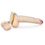 Healthy Vibes Lifelike Powerful Vibrating Slim Suction Cup Dildo - 7 1/2 Realistic Beige Natural Jelly Dong with Remote Control