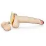 Healthy Vibes Lifelike Powerful Vibrating Slim Suction Cup Dildo - 7 1/2 Realistic Beige Natural Jelly Dong with Remote Control