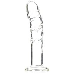 Spartacus Blown Medium Realistic Glass Dildo, Clear