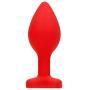Ouch! by Shots America - Diamond Heart Butt Plug - Regular - Red