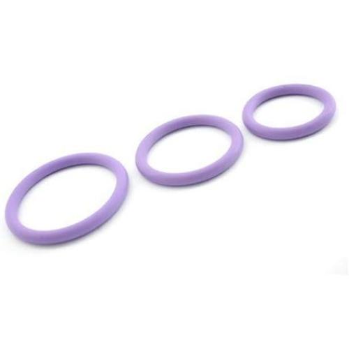 Fresh Nitrile Cock Ring, Purple, 3-Pack