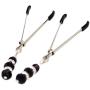 Eastern Delights Elite Nipple Clamps, Silver Color with Black Pendant
