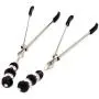 Eastern Delights Elite Nipple Clamps, Silver Color with Black Pendant Eastern Delights Elite Nipple Clamps, Silver Color with Black Pendant