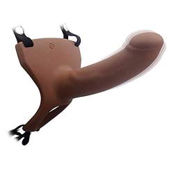 Štráp-oň  Dǒngs 6.7 in Beginner Hǒllǒw Strápǒn with Belt for Male E-xt-én-dér - Silicone Flaccid Pleasure Toy Štráp-oň Dǐldǒღ (Color : Brown)