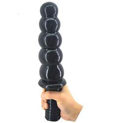 MLSice Hand Hold Anal Beads Dildo Big Dong Anal Plug Screw Handle Butt Plug Dildo Large Penis 11.8" Long Dick Anus Massage Balls Adult Sex Toys for Woman Man Couples Lesbian Gay - Black